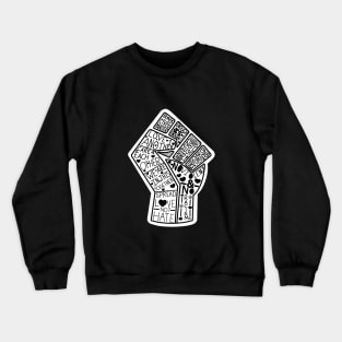 Black in White BLM Word Fist Crewneck Sweatshirt